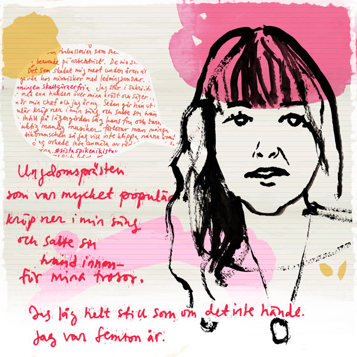illustration kvinna med metoo-citat